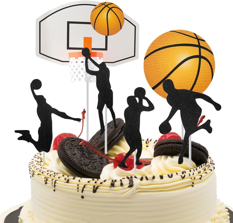 Basketball Tortendeko für Jungen – 6 Stück Geburtstag Topper