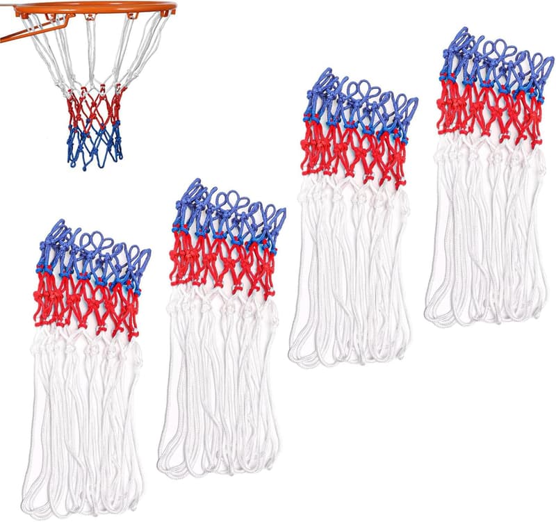 Wetterfestes Basketballnetz-Set für Innen- und Außenmontage, 4 Stück