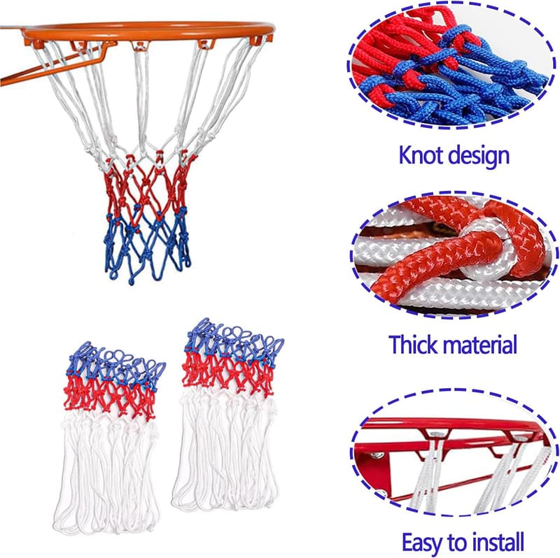 Wetterfestes Basketballnetz-Set für Innen- und Außenmontage, 4 Stück