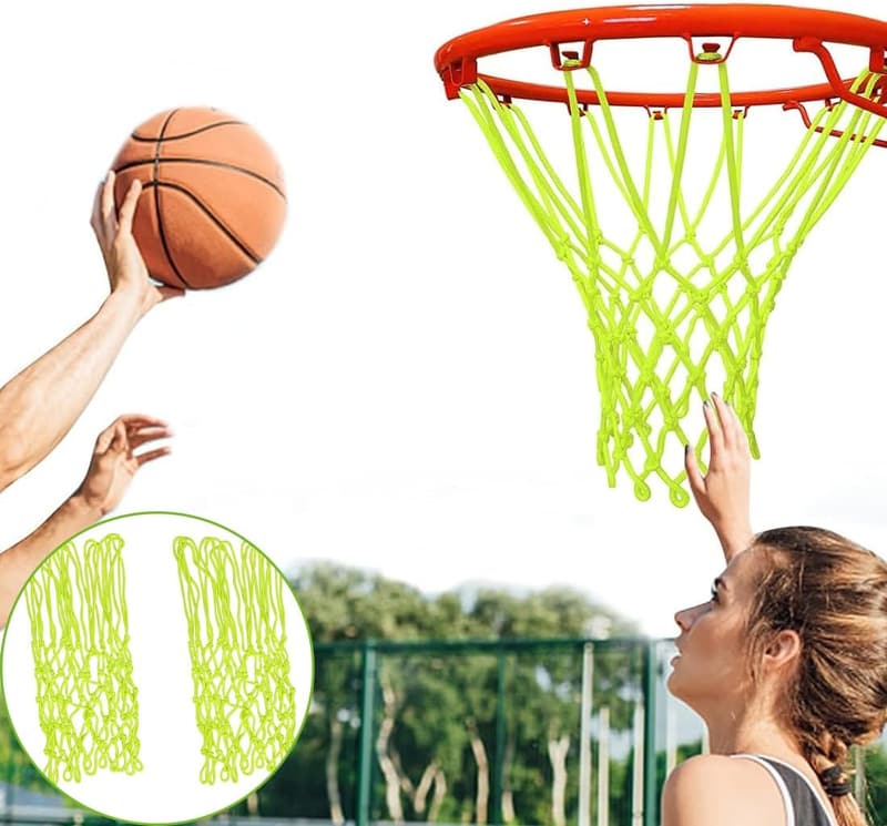 Fluoreszierendes Basketballnetz aus Nylon für Indoor- und Outdoor-Sportarten