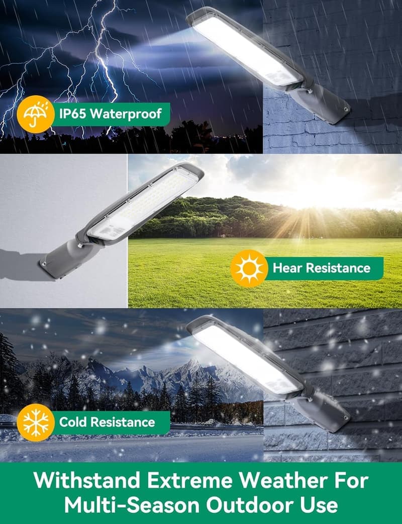 Aigostar 50W LED-Strassenleuchte, 4500LM, IP65 wasserdicht, 6500K