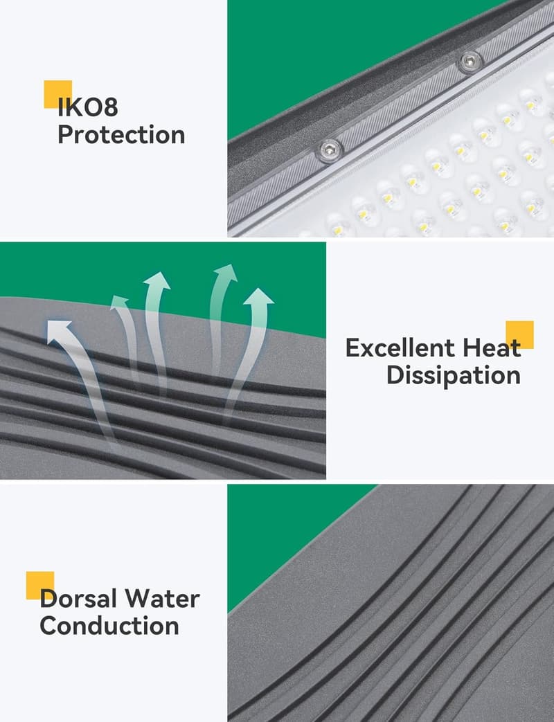 Aigostar 50W LED-Strassenleuchte, 4500LM, IP65 wasserdicht, 6500K