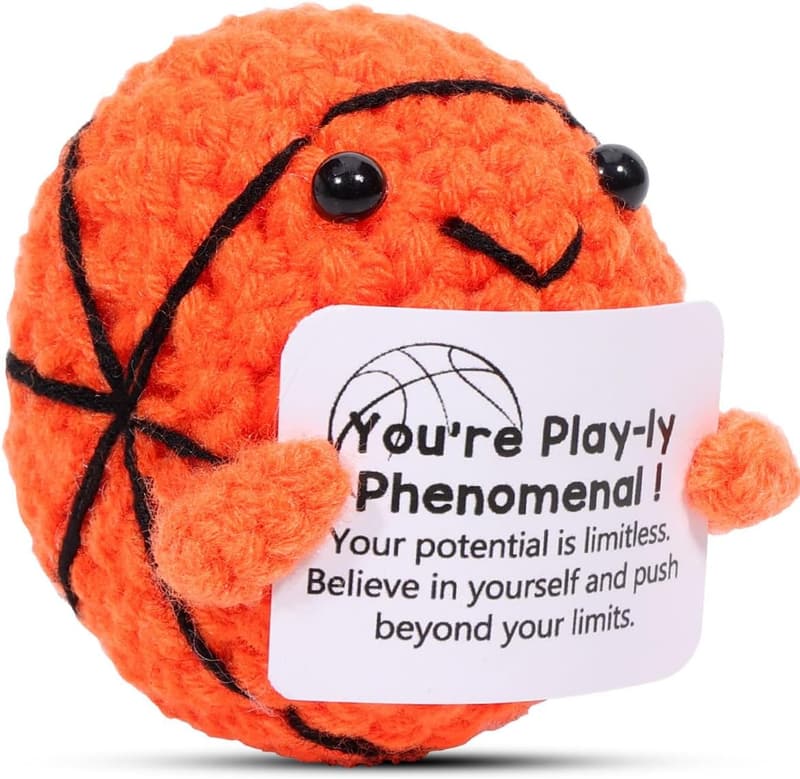 Häkel-Basketball-Puppe für emotionale Unterstützung – Geschenk für Kinder und Erwachsene