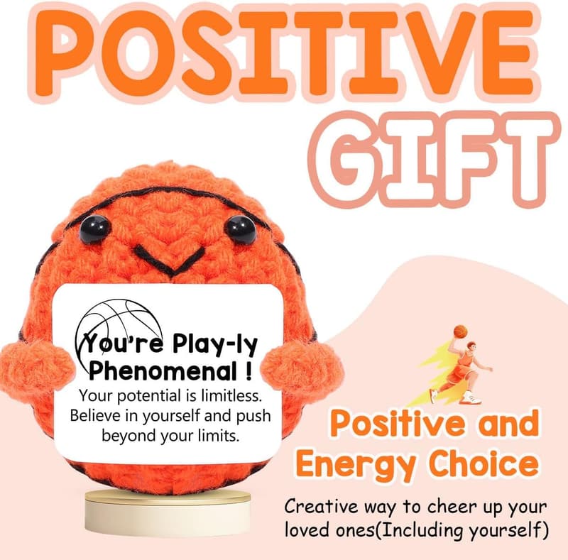 Häkel-Basketball-Puppe für emotionale Unterstützung – Geschenk für Kinder und Erwachsene