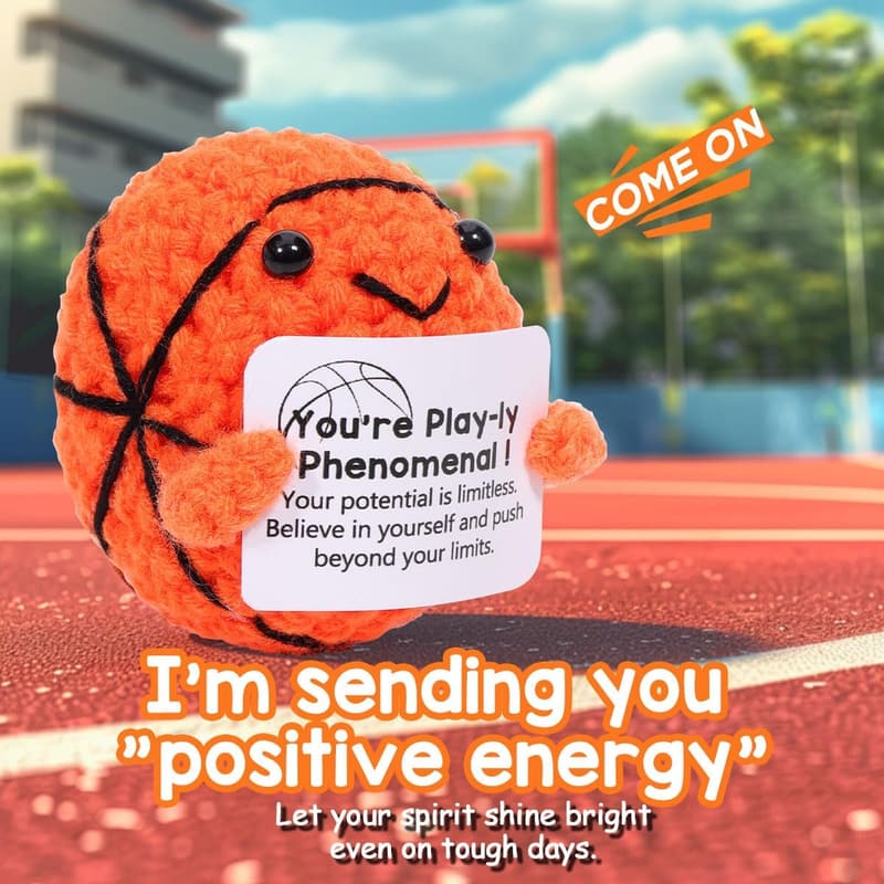 Häkel-Basketball-Puppe für emotionale Unterstützung – Geschenk für Kinder und Erwachsene