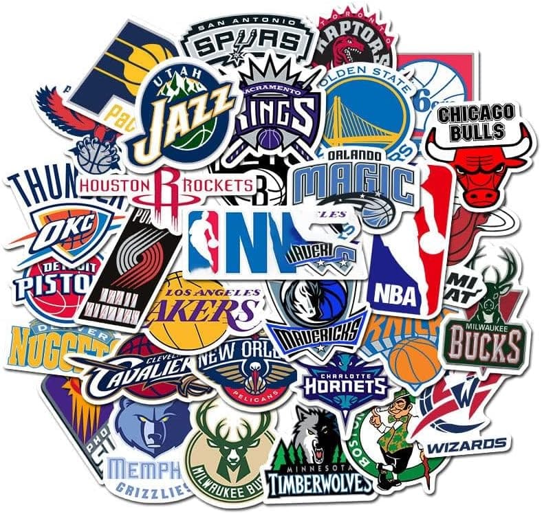Wasserdichte NBA Aufkleber für Kinder und Erwachsene (32 Stück)