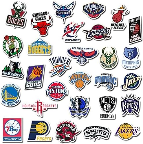 Wasserdichte NBA Aufkleber für Kinder und Erwachsene (32 Stück)