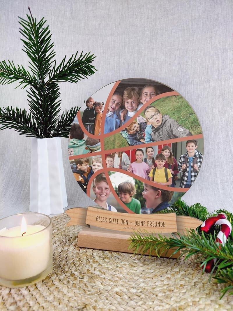 Personalisiertes Holzbild für Basketball-Fans – Geschenkidee für Kinder
