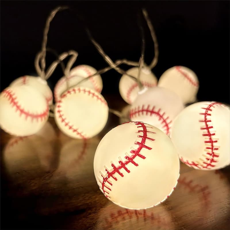 Baseball Lichterkette für Kinderzimmer, 1,5m, batteriebetrieben, 10 LEDs