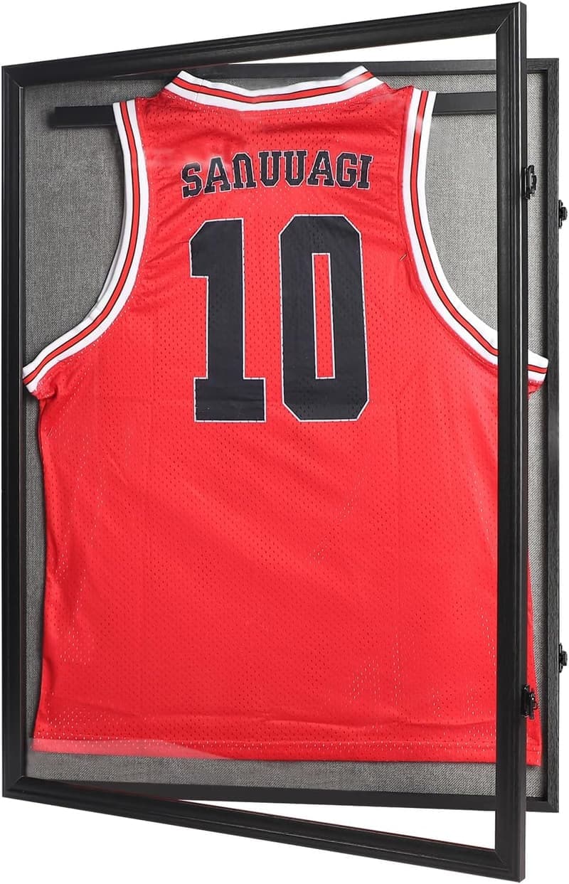 Sport Trikot-Rahmen Vitrine mit UV-Schutz für Jersey Black