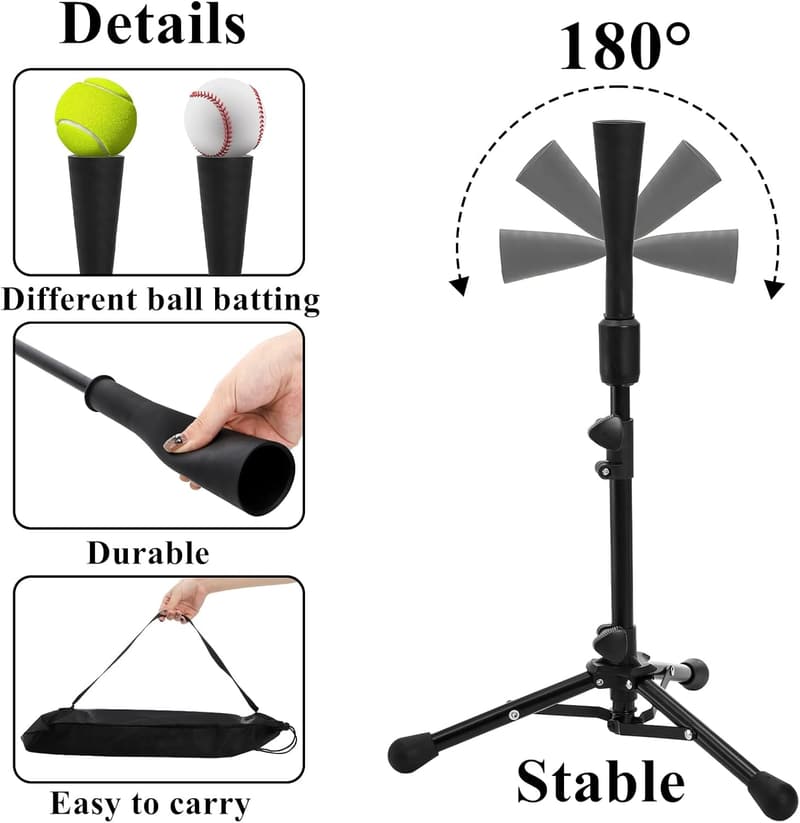 Tragbares Baseball-Trainings-T-Shirt mit verstellbarem Tee 52-100 cm