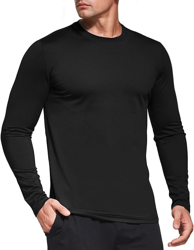 Herren Langarm T-Shirt mit UPF 50+ UV-Schutz, schnelltrocknend, 5er Pack