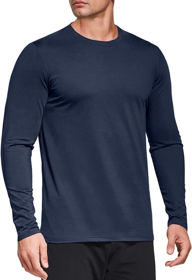 Herren Langarm T-Shirt mit UPF 50+ UV-Schutz, schnelltrocknend, 5er Pack