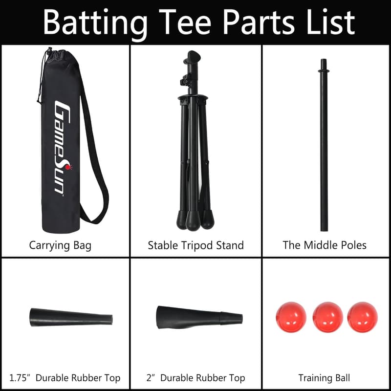 Tragbares Baseball-Schlag-T-Shirt-Set mit 4 Übungsbällen
