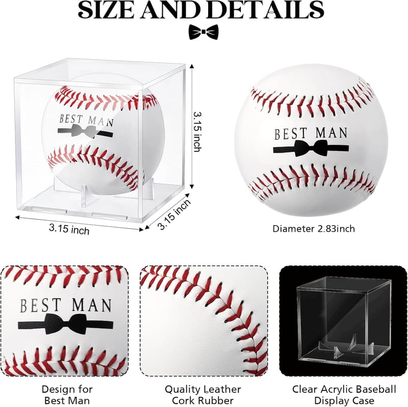 Trauzeugen Geschenk: Mini-Baseball mit Vitrine für Hochzeiten