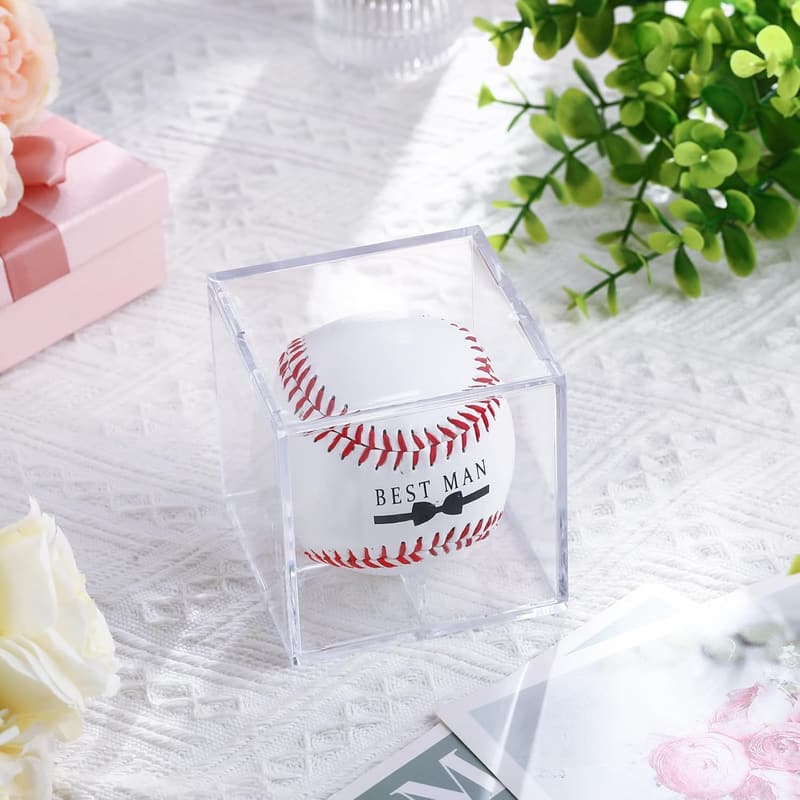 Trauzeugen Geschenk: Mini-Baseball mit Vitrine für Hochzeiten