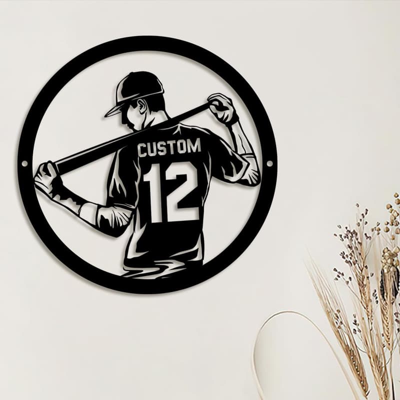 Personalisierte LED Neonlampe für Baseballspieler – mit Namen und Nummer