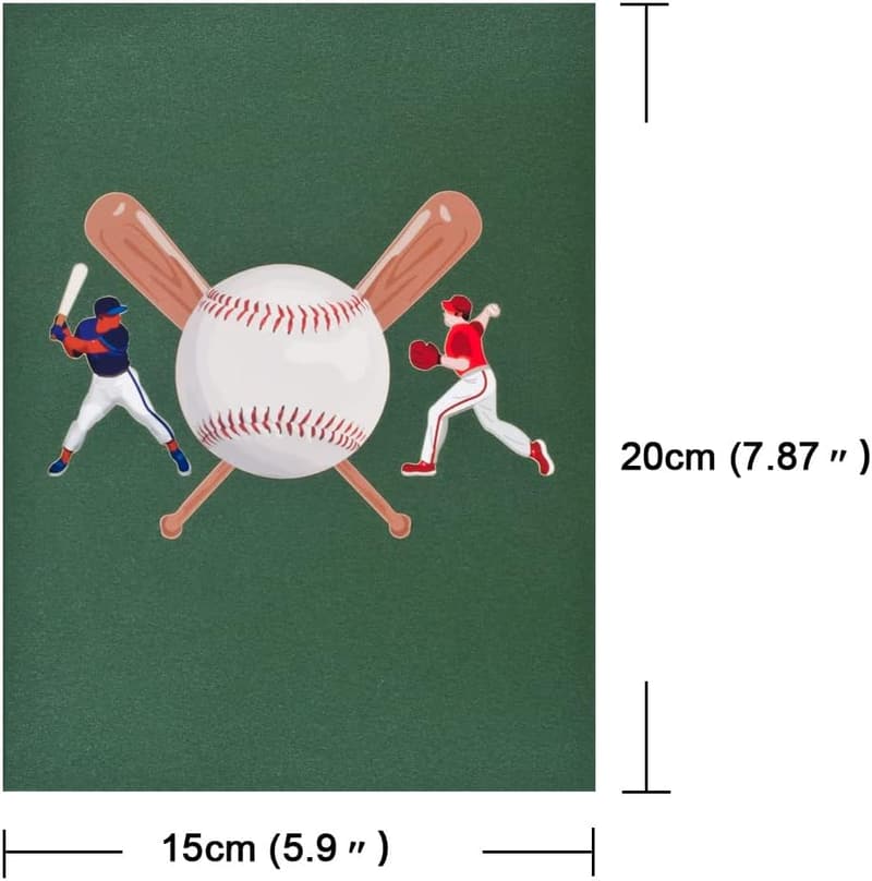 3D Baseball Geburtstagskarte mit Umschlag für Abschlüsse und Aufmunterung