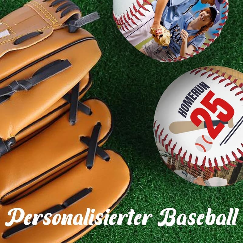 Personalisierter Baseball mit Foto und Text – ideales Geschenk für Männer