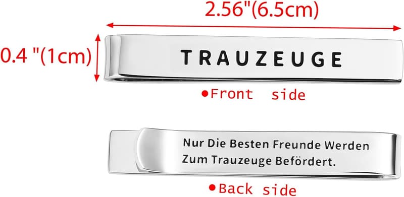 Hochzeitsgeschenk: Elegante Edelstahl-Krawattenklammer für Trauzeugen