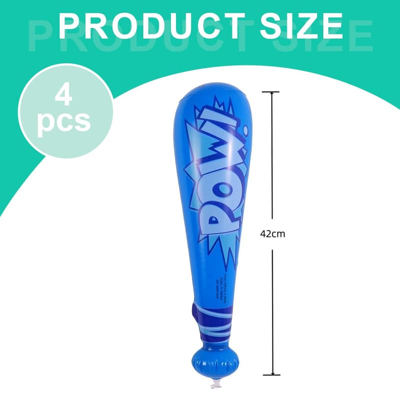 4er Set Aufblasbare Baseballschläger für Kinder – Partyzubehör für Strand und Pool