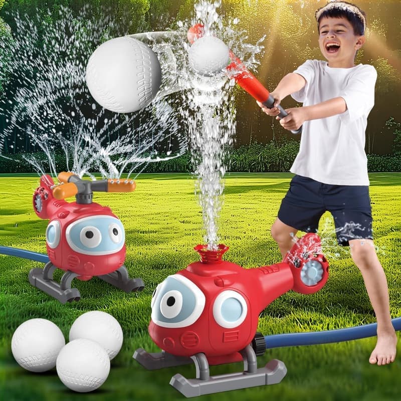 Sommer-Outdoor-Wassersprinkler-Baseballspielzeugset für Kinder