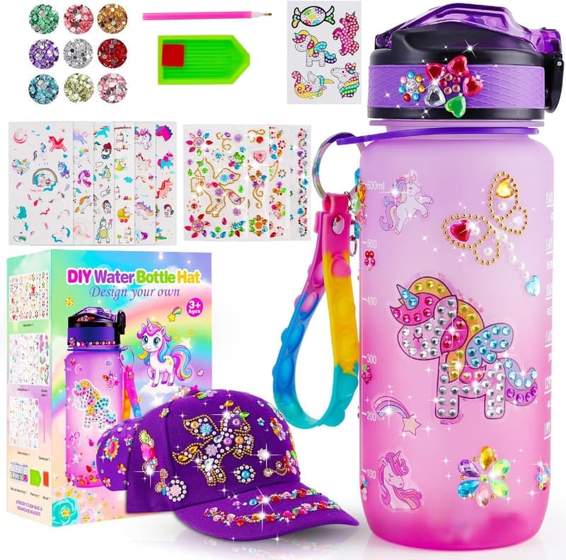 Wasserflasche und Baseballkappe Bastelset für Mädchen ab 6 Jahren