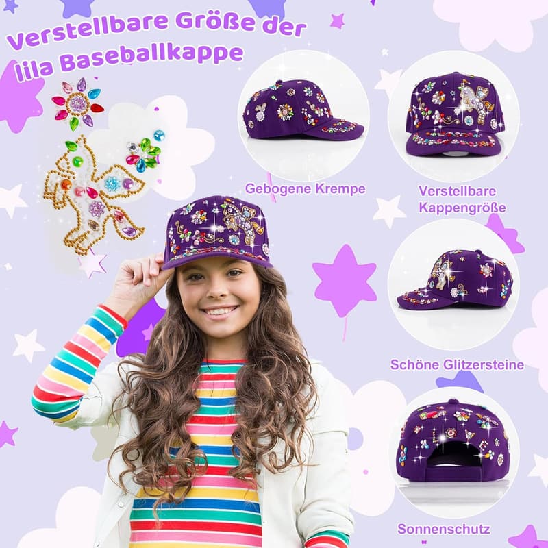 Wasserflasche und Baseballkappe Bastelset für Mädchen ab 6 Jahren