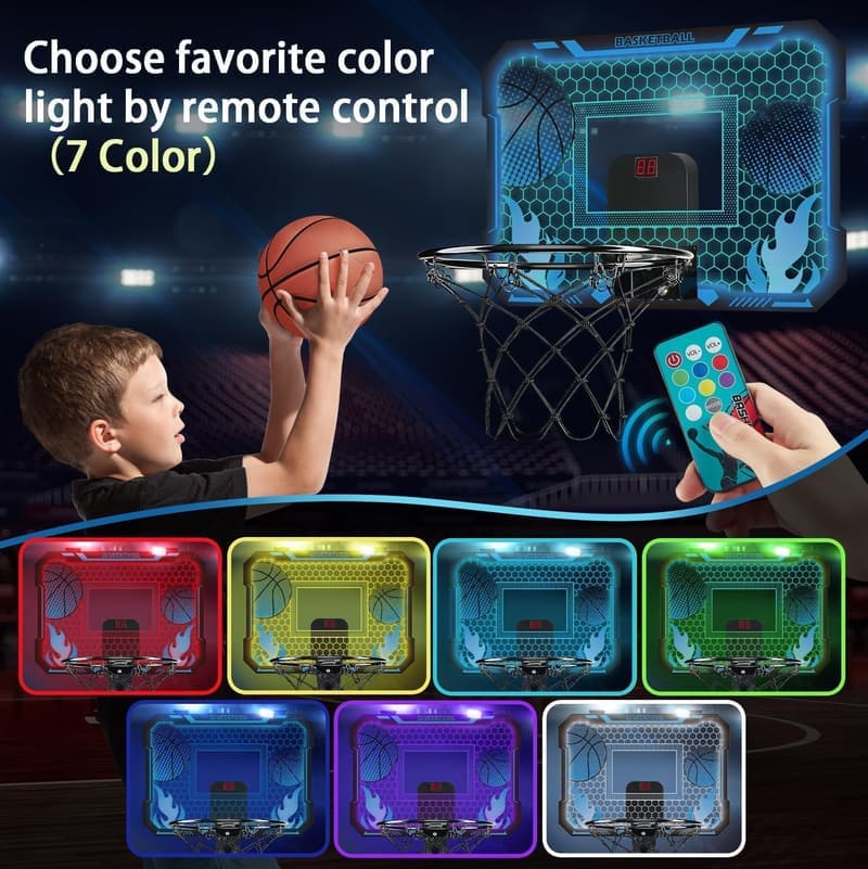 LED-Basketballkorb für Kinder mit Fernbedienung – Geschenk für 4-12-Jährige