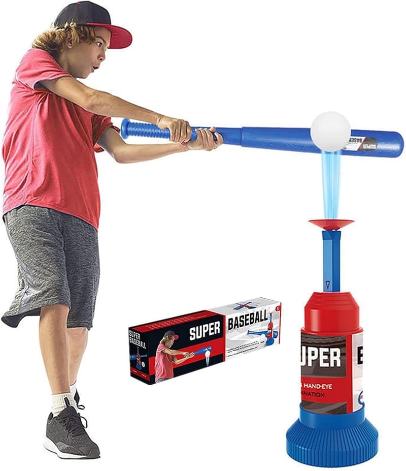 Automatischer Tee Ball Werfer für Kinder – Leichtes Baseball Set für draußen und drinnen