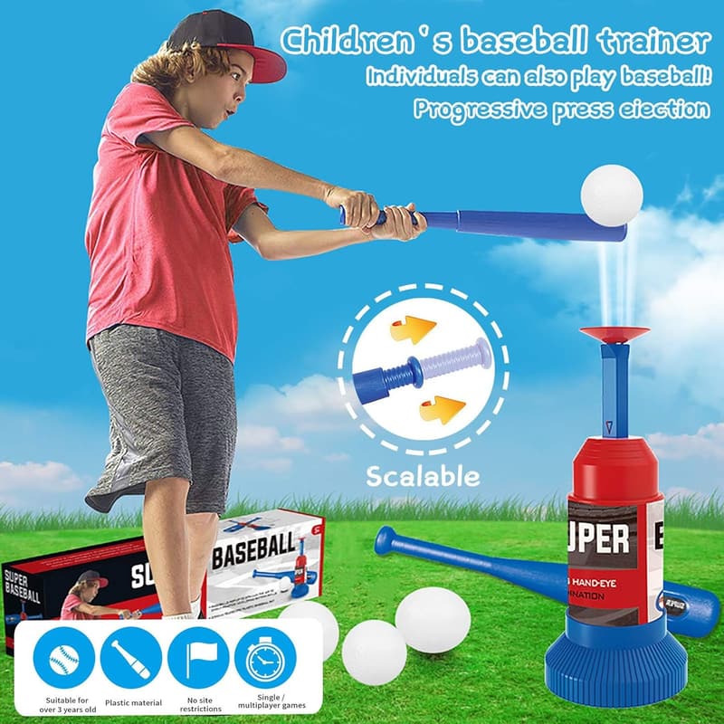Automatischer Tee Ball Werfer für Kinder – Leichtes Baseball Set für draußen und drinnen