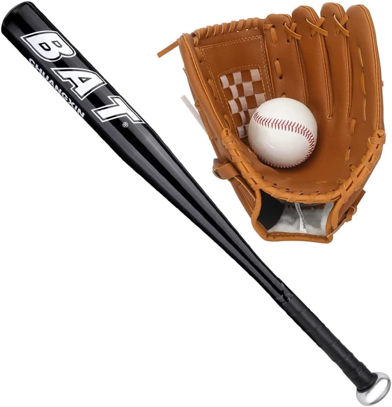 Leichter 25'' Baseballschläger aus Legierung mit 9'' Handschuh für Linkshänder