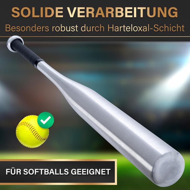 Baseballschläger aus Holz oder Aluminium mit rutschfestem Griff, 31 Zoll