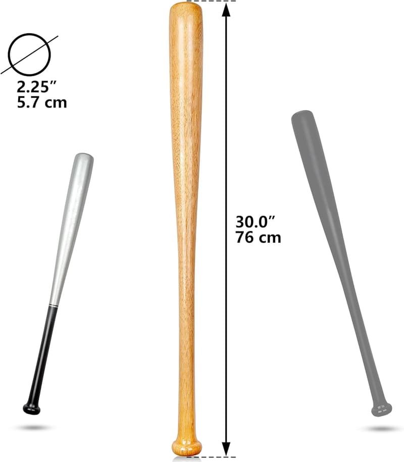 Ökologischer Baseballschläger aus massivem Holz - 76 cm - 2 Farben