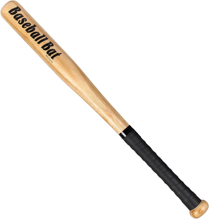 Yuecuu Holz-Baseballschläger mit rutschfestem Griff - 64cm/74cm/84cm