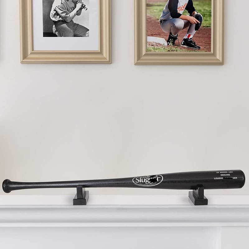 Massivholz Baseballschläger-Ständer mit Filzschutz, erhältlich in Natur oder Schwarz