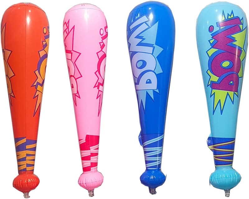 Aufblasbare Baseballschläger für Kinder, 4er Set – 42cm, Partyzubehör