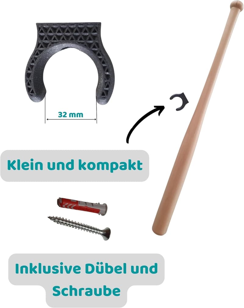 Wandhalterung für Baseballschläger – Made in Europe