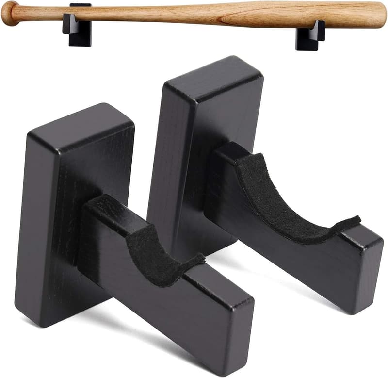 Baseballschlägerhalterung für Wand - 2er Set in Schwarz