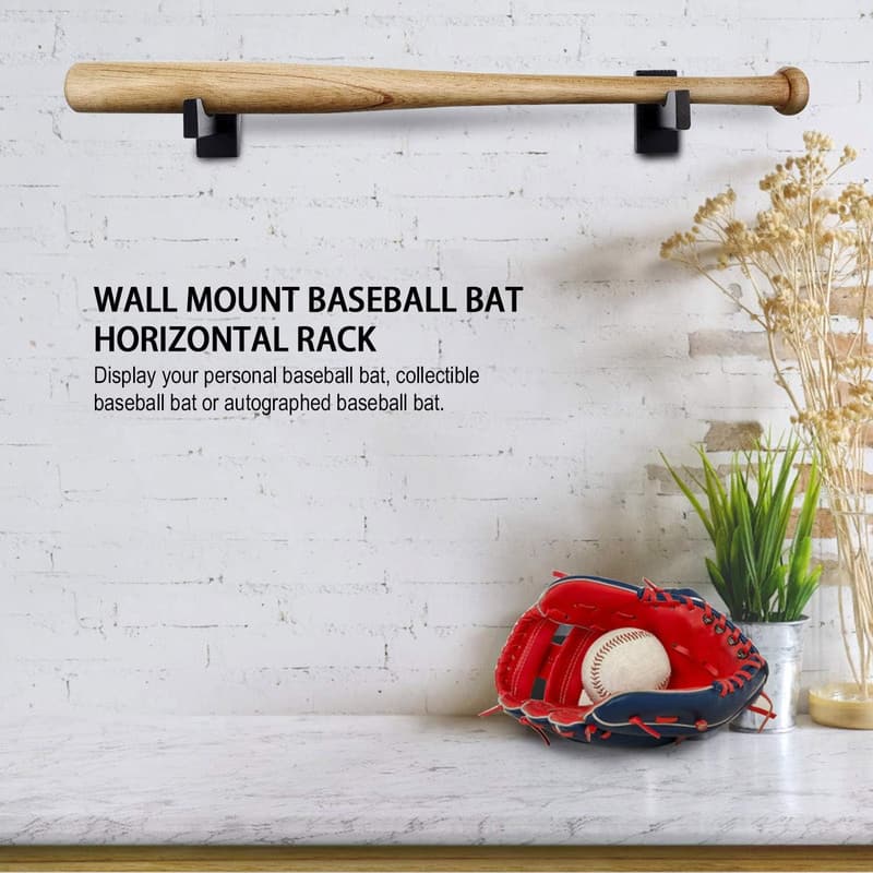 Baseballschlägerhalterung für Wand - 2er Set in Schwarz