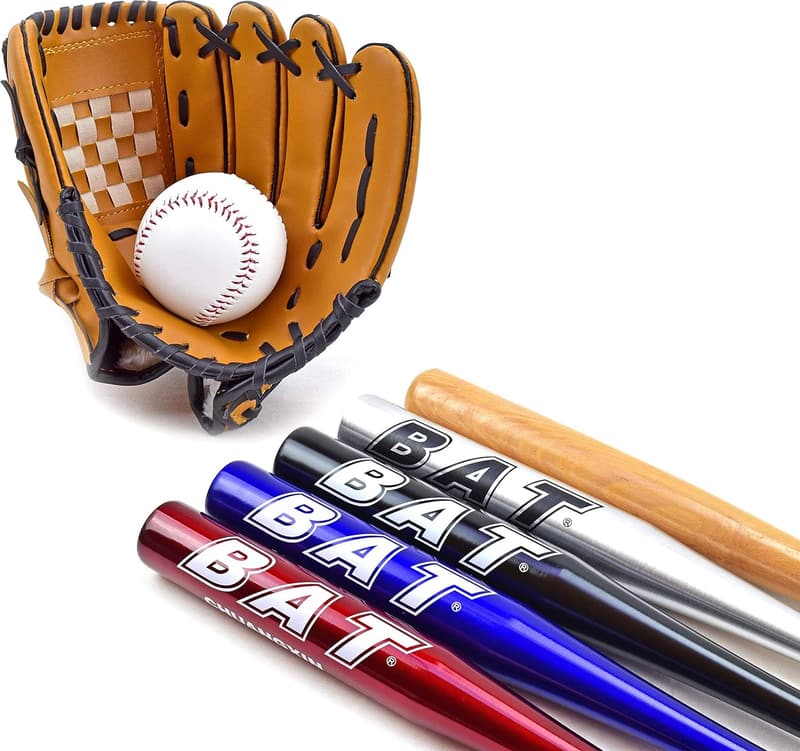 Baseball-Set mit Schläger, Handschuh und Ball für Sportler