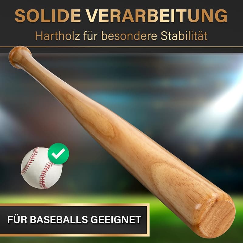 Baseballschläger aus Holz oder Aluminium mit rutschfestem Griff, 31 Zoll