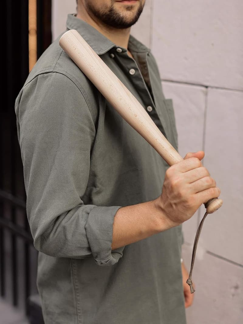 Victorer Holz Baseballschläger mit Paracord Handschlaufe