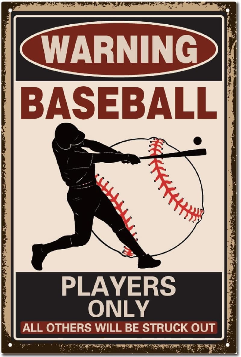 Warning Baseball Only Blechschild – Sportliche Wanddekoration 30x20cm