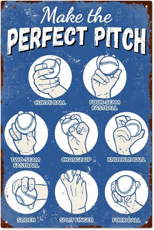 Vintage Baseball Blechschild für Männer - 30x20cm Wandschmuck