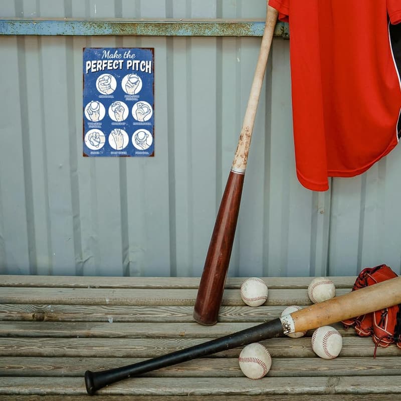 Vintage Baseball Blechschild für Männer - 30x20cm Wandschmuck