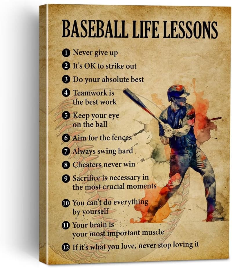 Retro Baseball Leinwandbild – Wanddekoration für Jungenzimmer