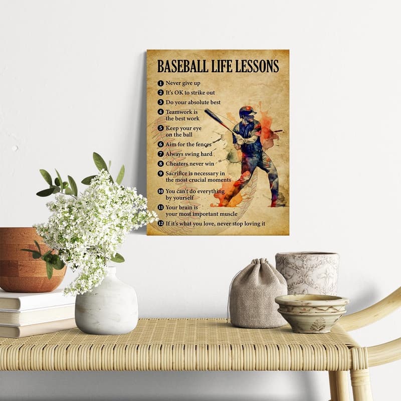 Retro Baseball Leinwandbild – Wanddekoration für Jungenzimmer