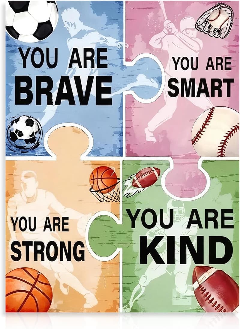 Sport-Motivationsposter mit positiven Zitaten für Jugendzimmer 12×16 in ungerahmt
