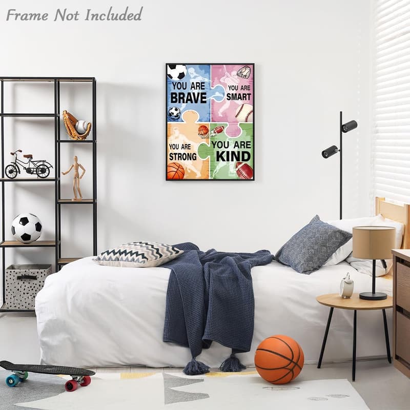 Sport-Motivationsposter mit positiven Zitaten für Jugendzimmer 12×16 in ungerahmt